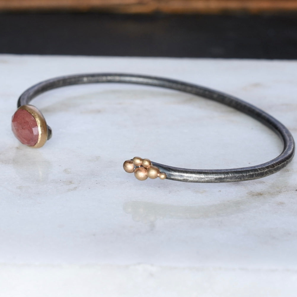 Pink Sapphire Salted Cuff Bracelet