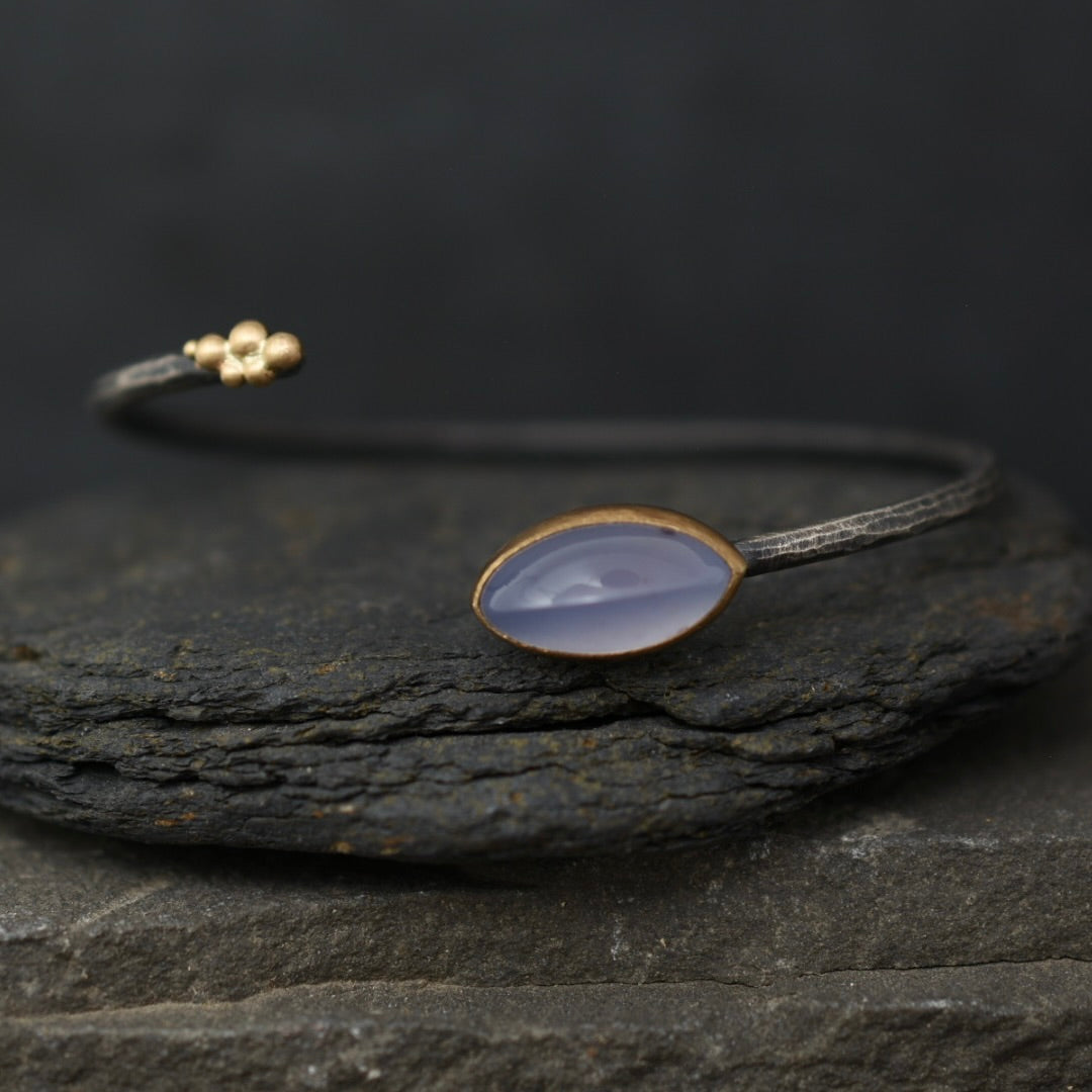 Lavender Chalcedony Salted Cuff Bracelet