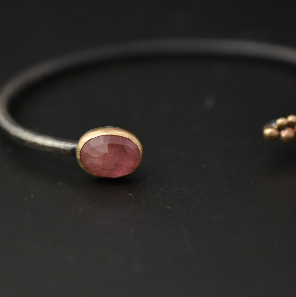 Pink Sapphire Salted Cuff Bracelet