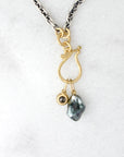 Charm Holder Necklace | 18k Gold Fish Hook