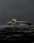 Bright Blue Sapphire Pebble Ring