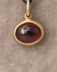 Mahenge Garnet Baby Oval Pendant - 18k Yellow Gold