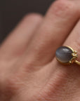 Salted Ring with Grey Moonstone