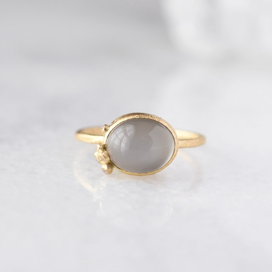 Salted Ring with Grey Moonstone