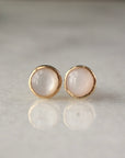 Moonstone 14k gold studs
