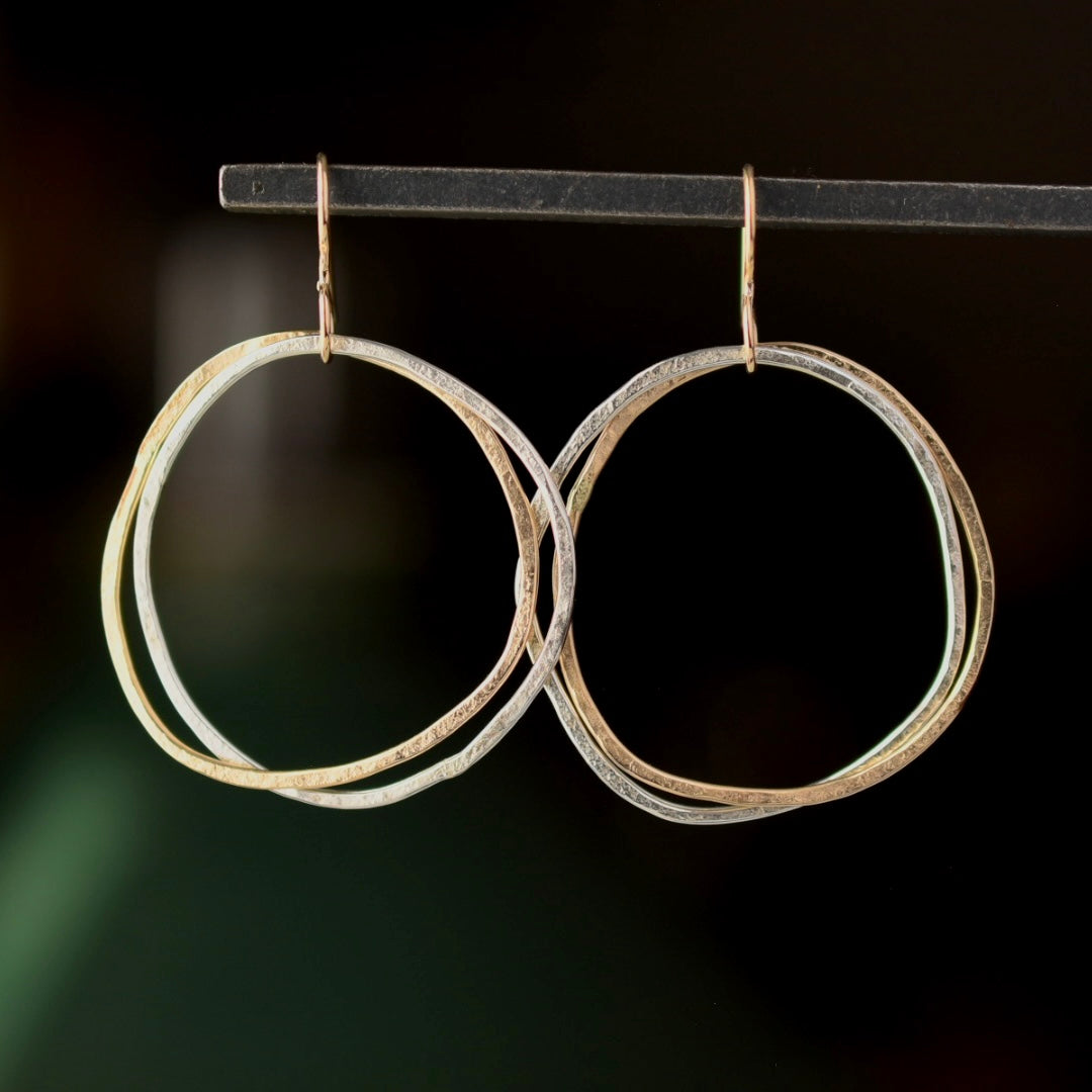 Double Happy Hoop Earrings