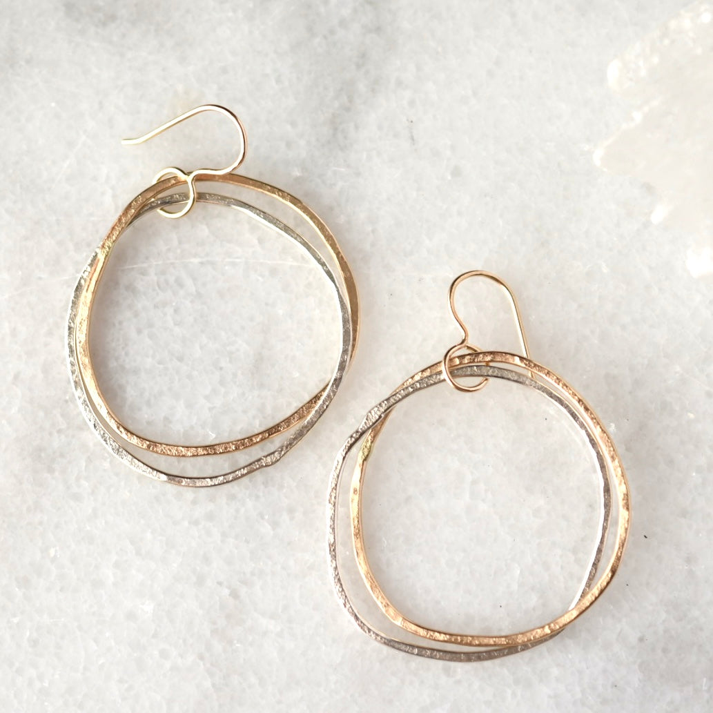 Double Happy Hoop Earrings