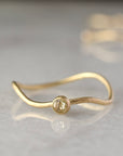 Wave Diamond Stacking Ring