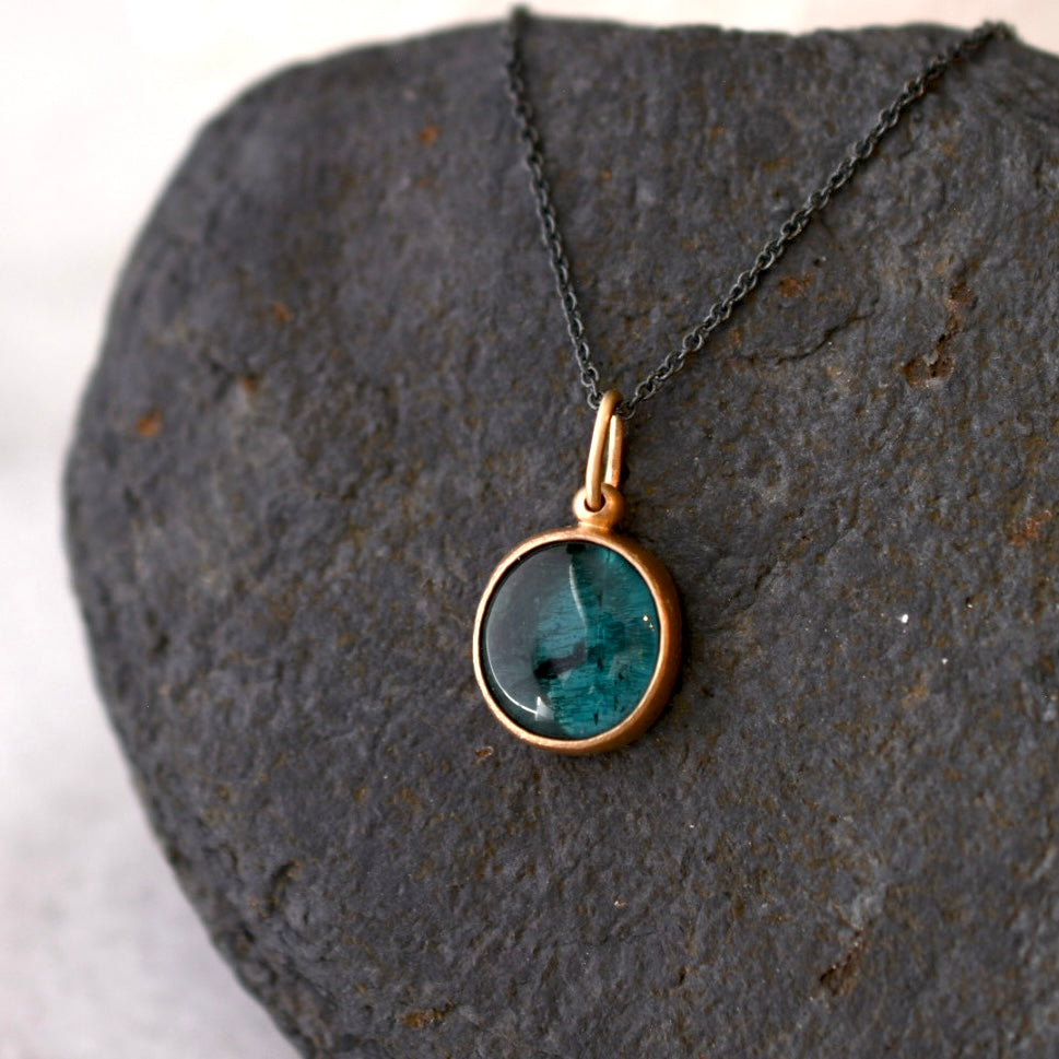 Atlantic Blue Tourmaline Charm