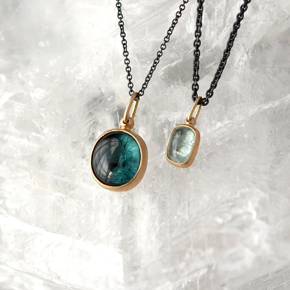 Atlantic Blue Tourmaline Charm