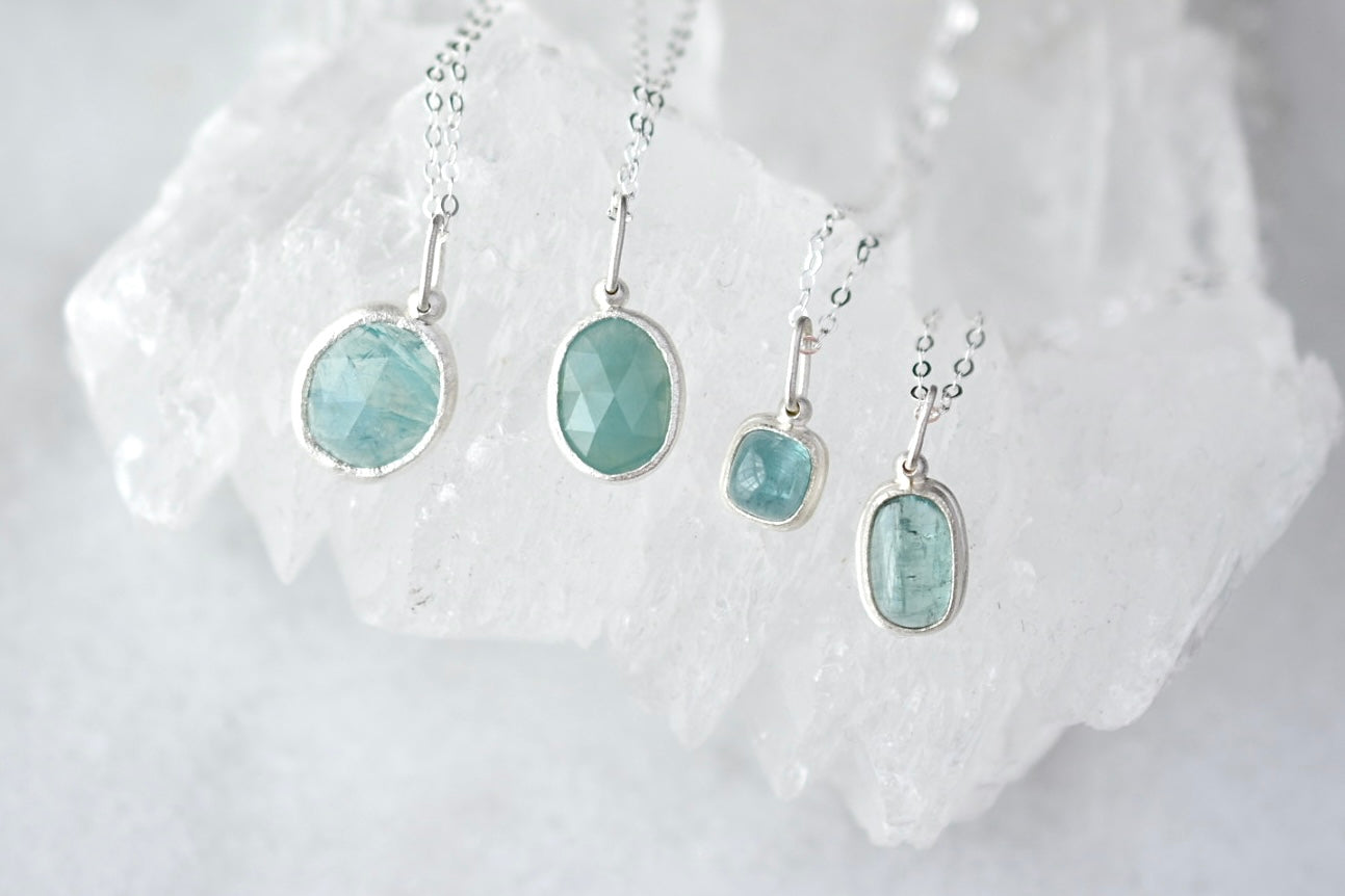 Teal Blue Tourmaline Pendant