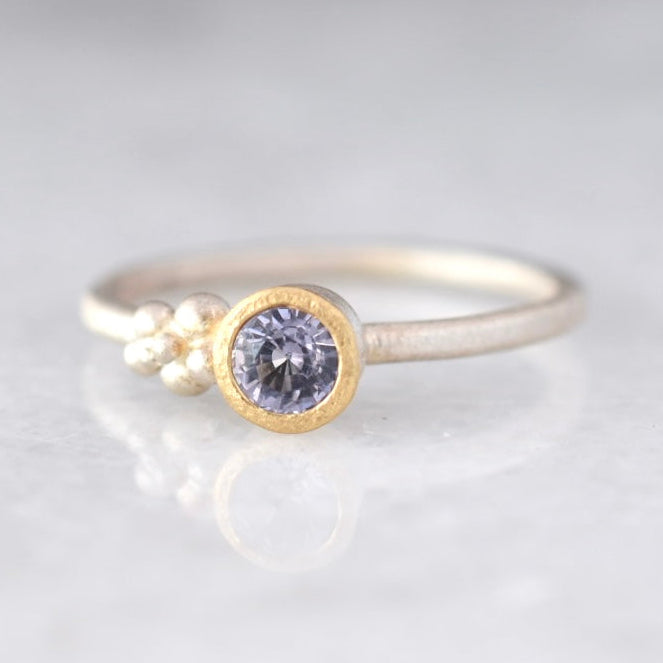 Baby Salted Ring | 14k + Sterling with Spinel - August Birthstone