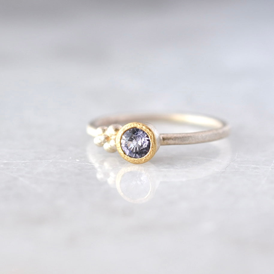 Baby Salted Ring | 14k + Sterling with Spinel - August Birthstone