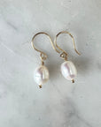 White Pearl Drop Earrings