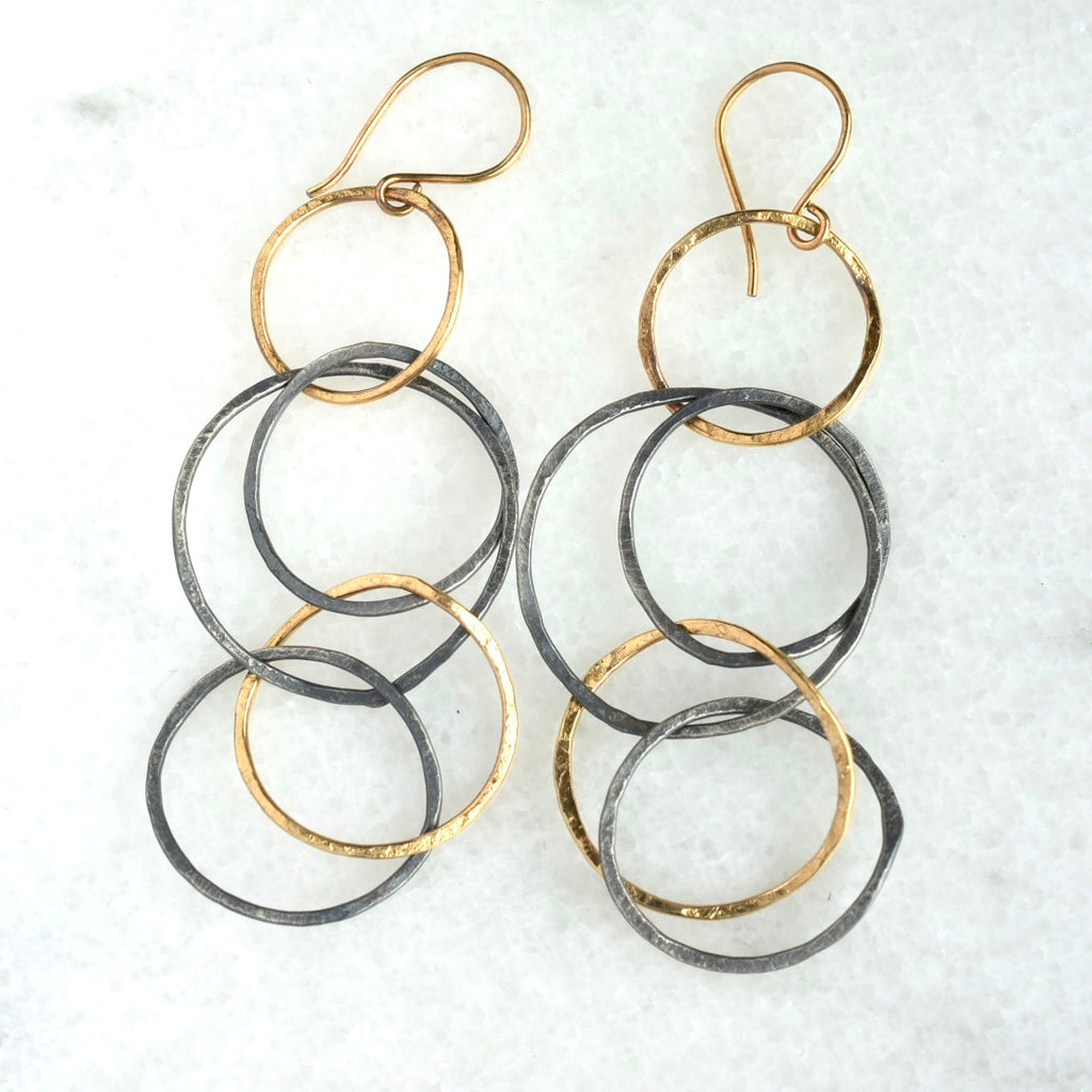 Long Sea Earrings  / Oxidized