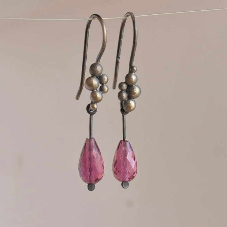 Pink Tourmaline Earrings | Long