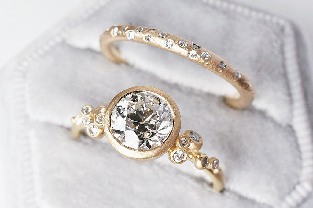 Salted Engagement Ring | Brilliant Cut Diamond