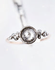 Grey Rose Cut Salted Engagement Ring