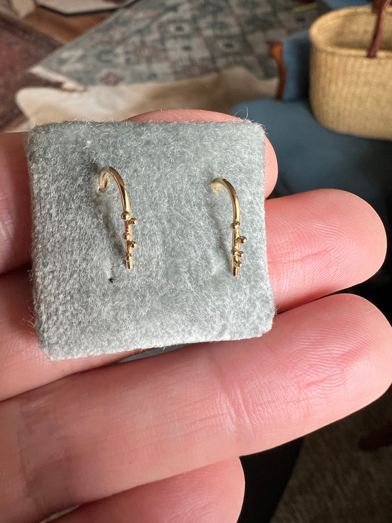 Salted Threader Earrings / Gold
