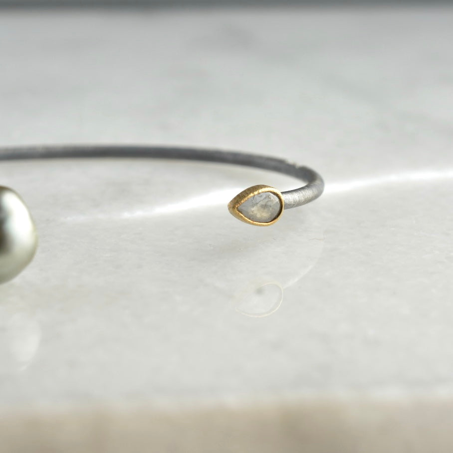 Tahitian Pearl + Diamond Cuff