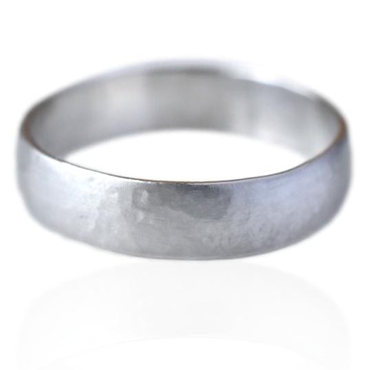 Weathered Band in Platinum |  Rounded 5mm