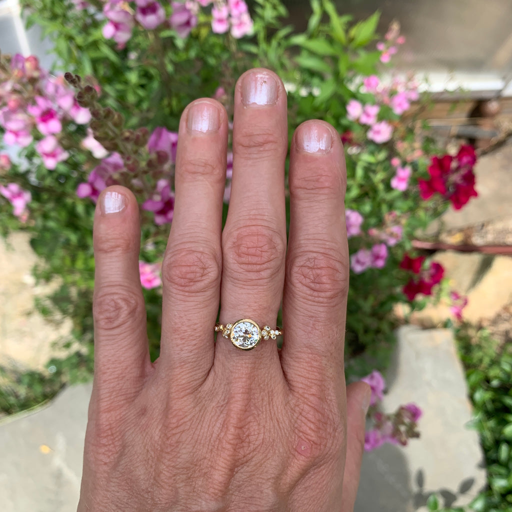 Salted Engagement Ring | Old Mine Cut Diamond