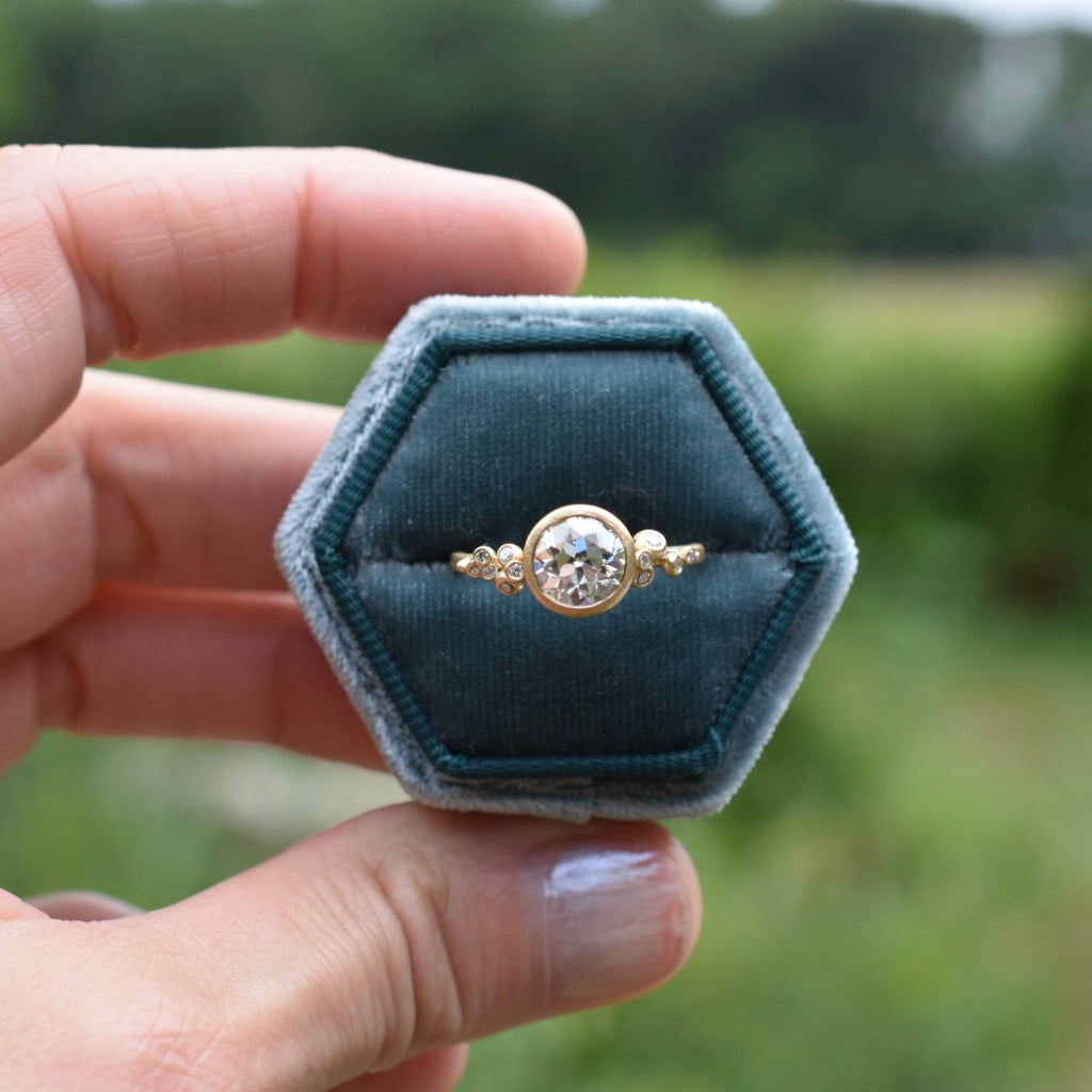 Salted Engagement Ring | Brilliant Cut Diamond