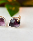 Berry Tourmaline Salted Studs