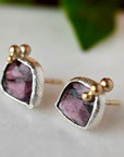 Berry Tourmaline Salted Studs