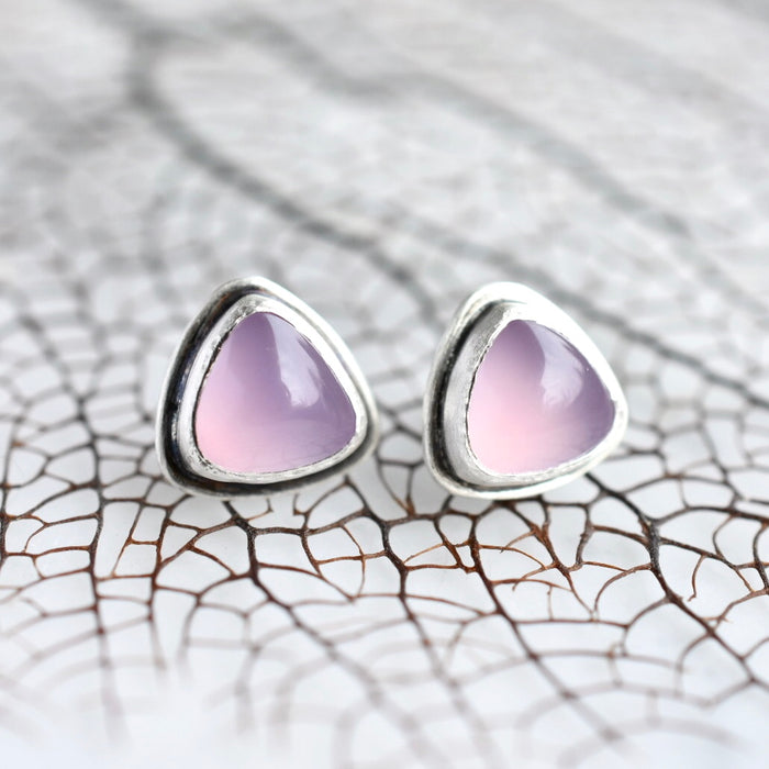 Purple Sage Chalcedony Studs