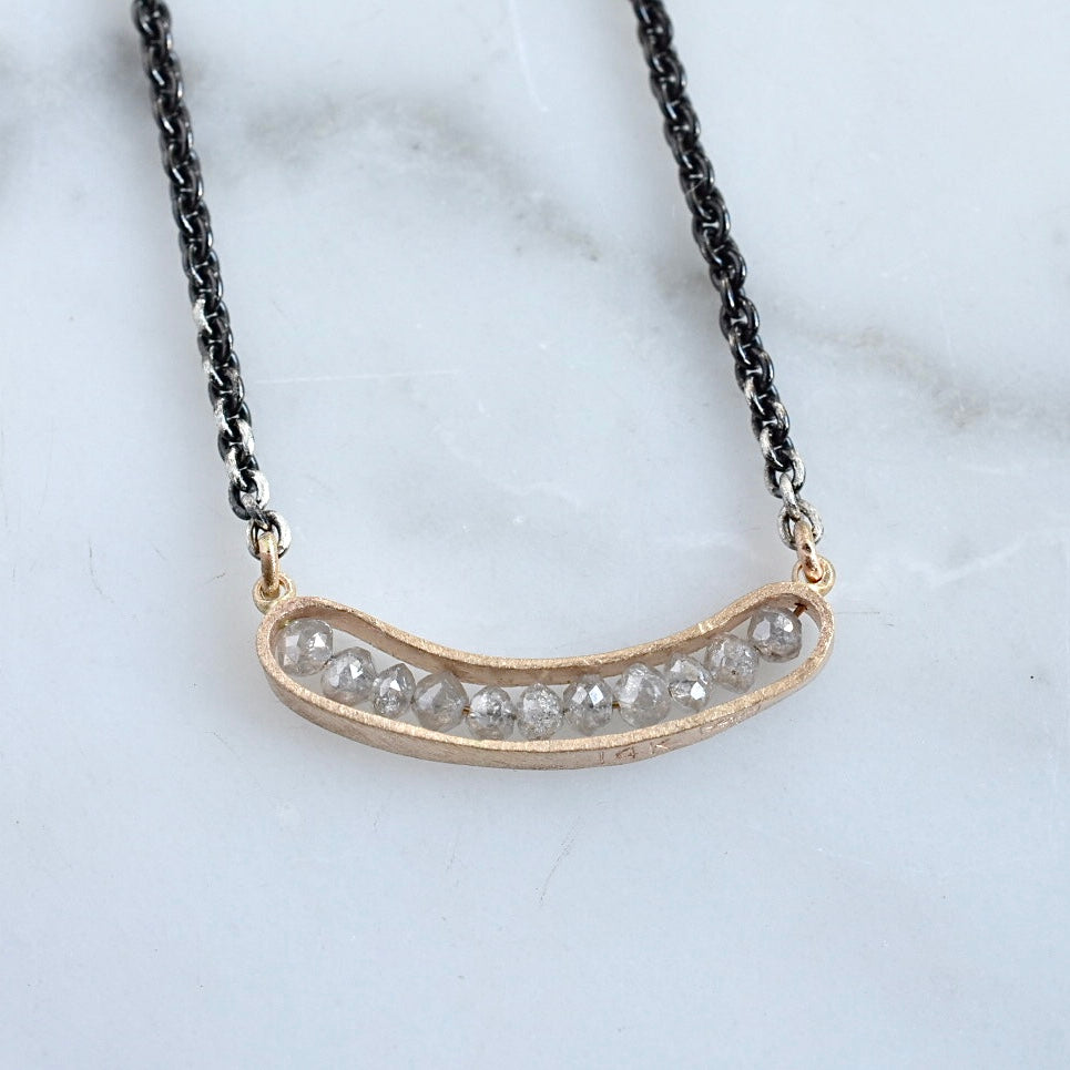 Grey Diamond Tide Line Necklace