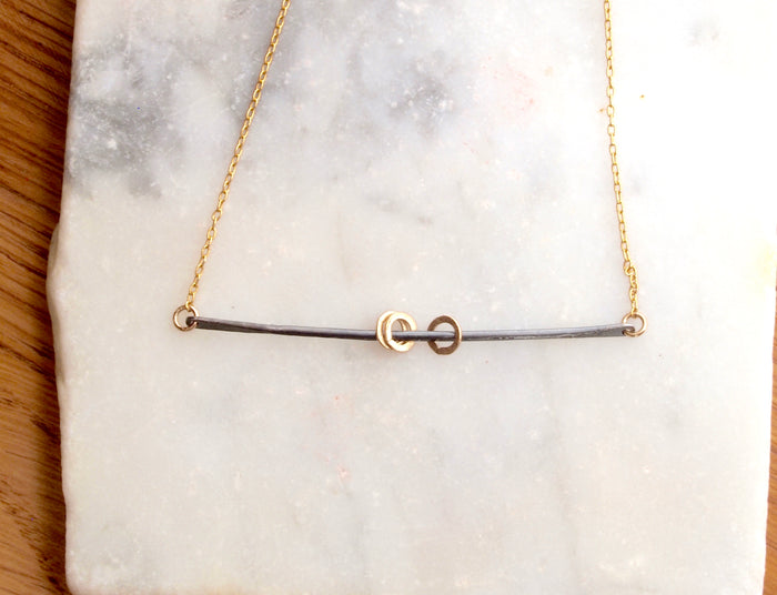 Swing Necklace /  Black + Gold