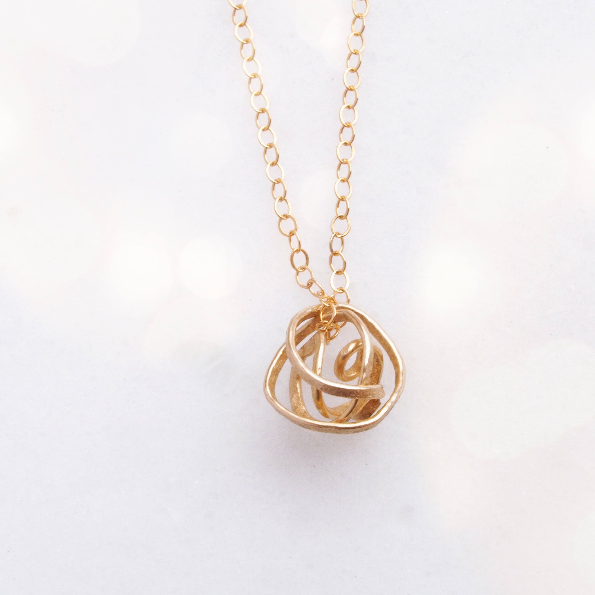 Gold Nest Necklace. Dainty Gold Necklace. Layering. Gold Necklace. Delicate Gold necklace. Gold Forever Knot Necklace. Bridesmaid Gift