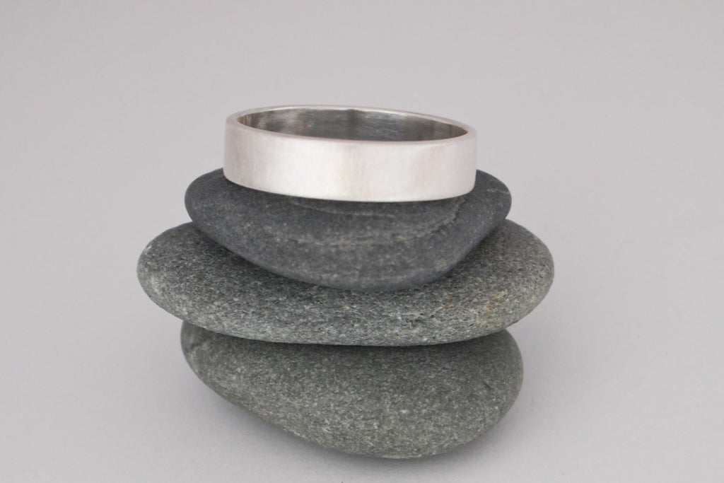 Sterling Silver Band. Eco Friendly Unisex Wedding Band Recycled Silver