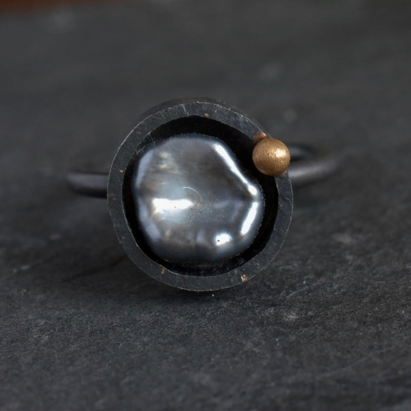 Tahitian Pearl Shadow Box Ring