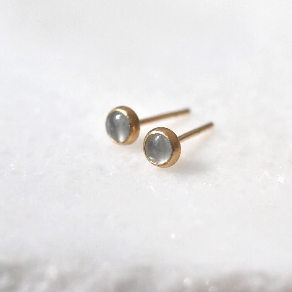 Aquamarine + 14k gold studs