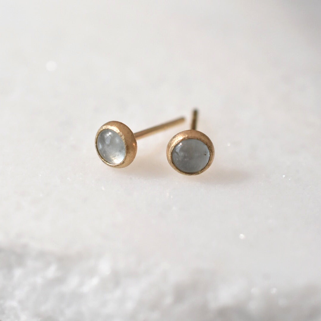 Aquamarine + 14k gold studs